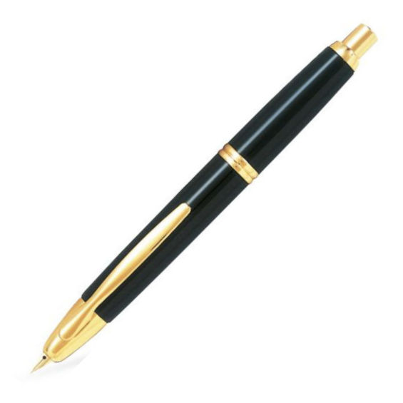 Pilot Capless Black Gold Trim Fountain Pen