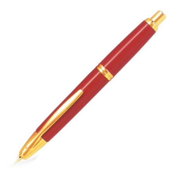 Pilot Capless Red Gold Trim Fountain Pen