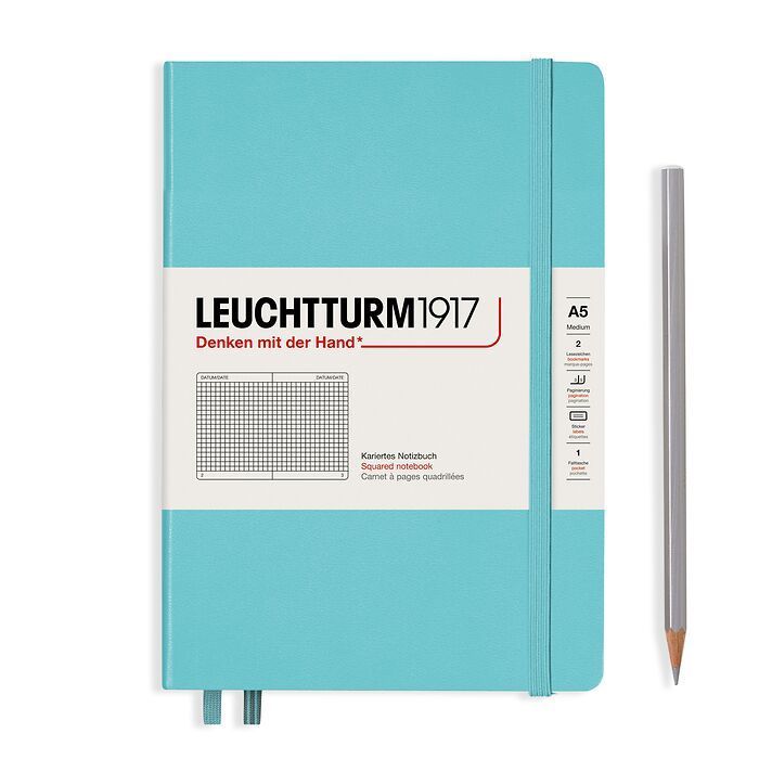 Leuchtturm A5 Notebook Aquamarine Squared