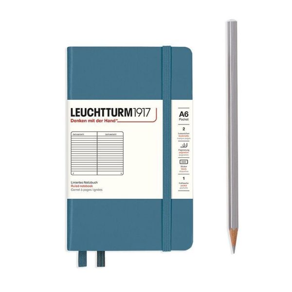 Leuchtturm A6 Stone Blue Ruled