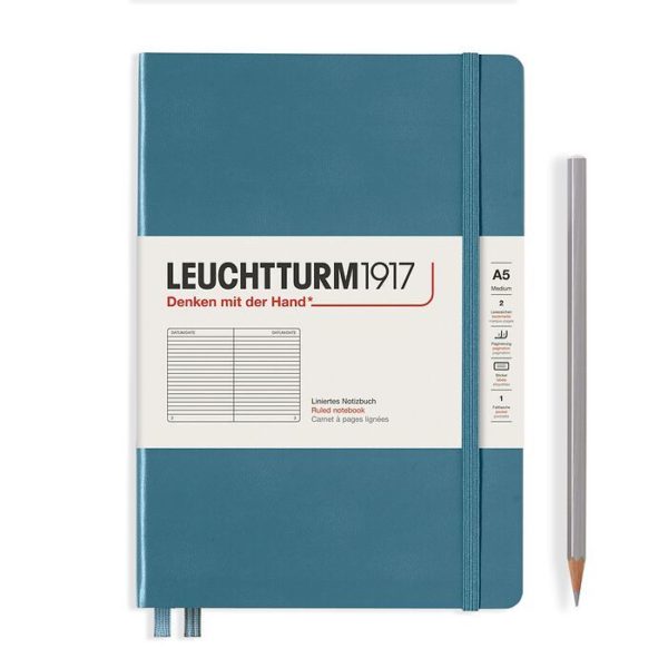 Leuchtturm A5 Notebook Stone Blue Ruled