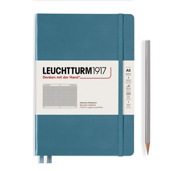 Leuchtturm A5 Notebook Stone Blue Squared