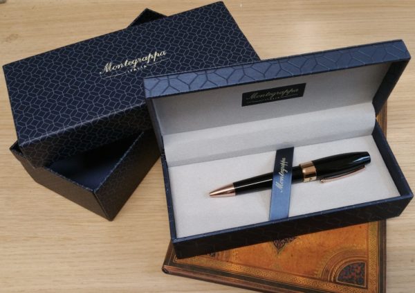 Montegrappa Fortuna Rose Gold Black Ballpoint Pen-9236