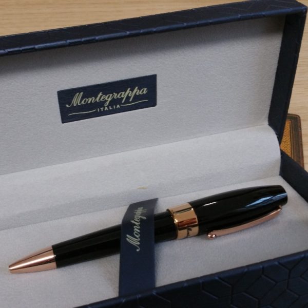 Montegrappa Fortuna Rose Gold Black Ballpoint Pen-9235