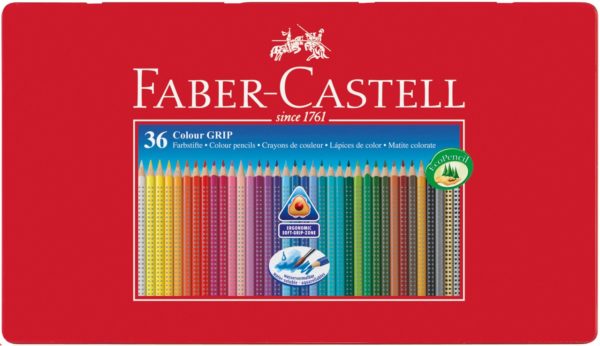 Faber-Castell Playing & Learning 36 GRIP 2001 Colour Pencils Tin -0