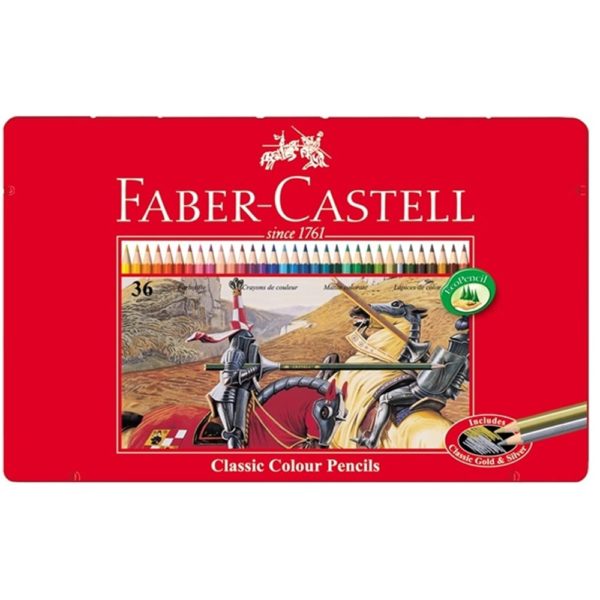 Faber-Castell Playing & Learning 36 Classic Colouring Pencils Tin-0