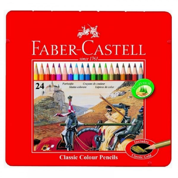 Faber-Castell Playing & Learning 24 Classic Colouring Pencils Tin -0