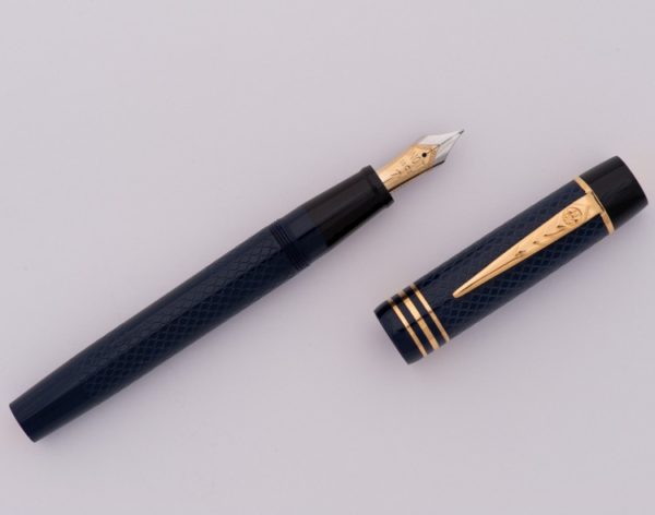 Onoto Magna Classic Blue & Gold Fittings with Chasing-9833