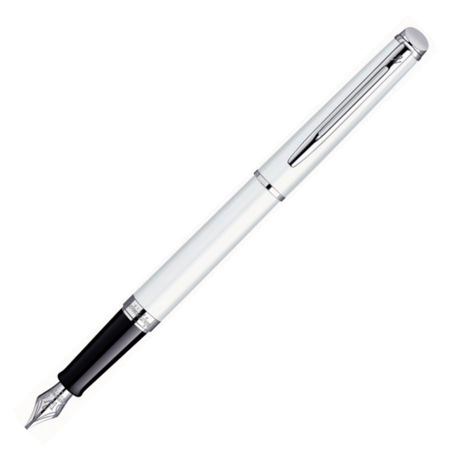 Waterman Hemisphere White Chrome Trim Fountain Pen White