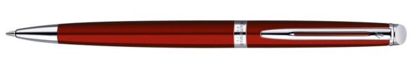 Waterman Hemisphere Deep Red Ballpoint Pen with chrome thrim