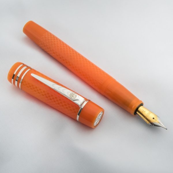 Onoto Magna Classic Tangerine & Silver Fittings with Chasing-0
