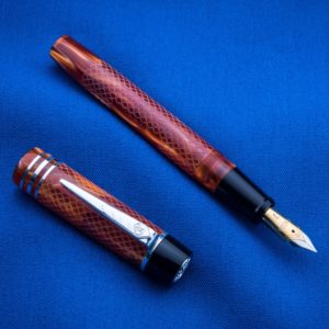 Onoto Magna Classic Amber Pearl & Silver Fittings with Chasing fountain pen-0