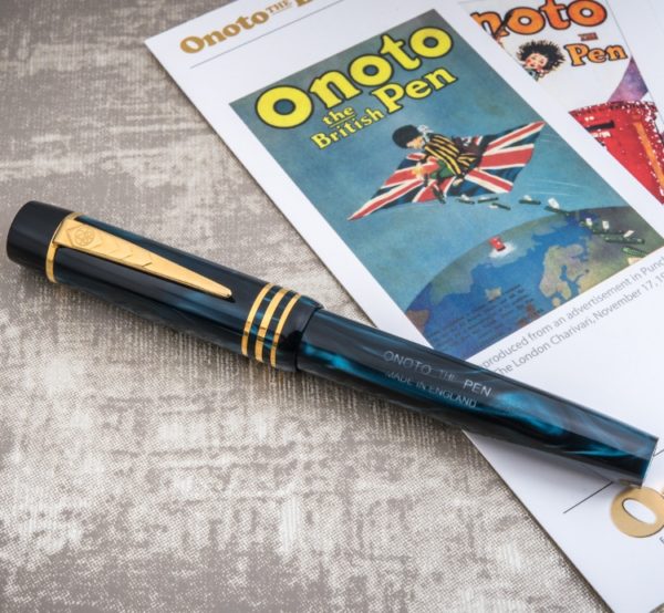 Onoto Magna Classic Blue Pearl & Gold Fittings fountain pen-0