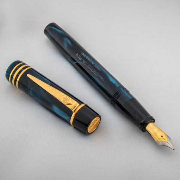 Onoto Magna Classic Blue Pearl & Gold Fittings fountain pen-9880