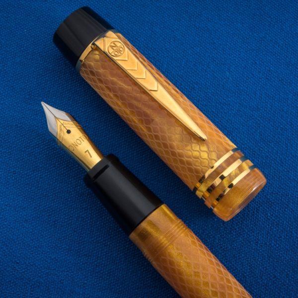Onoto Magna Classic Gold Pearl & Gold Fittings with Chasing fountain pen-9868
