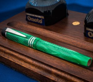 Onoto Magna Classic Green Pearl & Silver Fittings with Chasing fountain pen-0