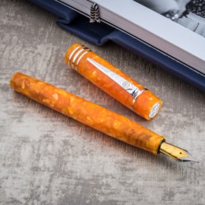 Onoto Magna Classic Orange Pearl & Silver Fittings fountain pen-0