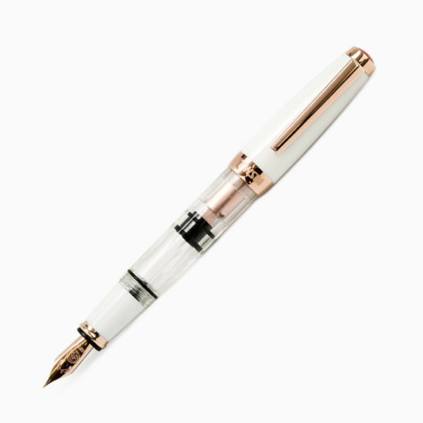 TWSBI Diamond Mini White RG Trim Fountain Pen open