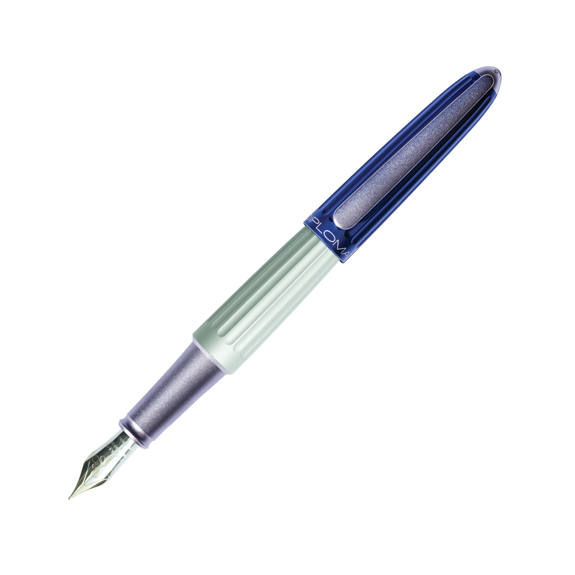Diplomat Aero Blue Silver Fountain Pen