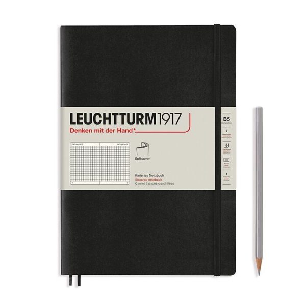 Leuchtturm 1917 (B5) Softcover Notebook Black, Squared