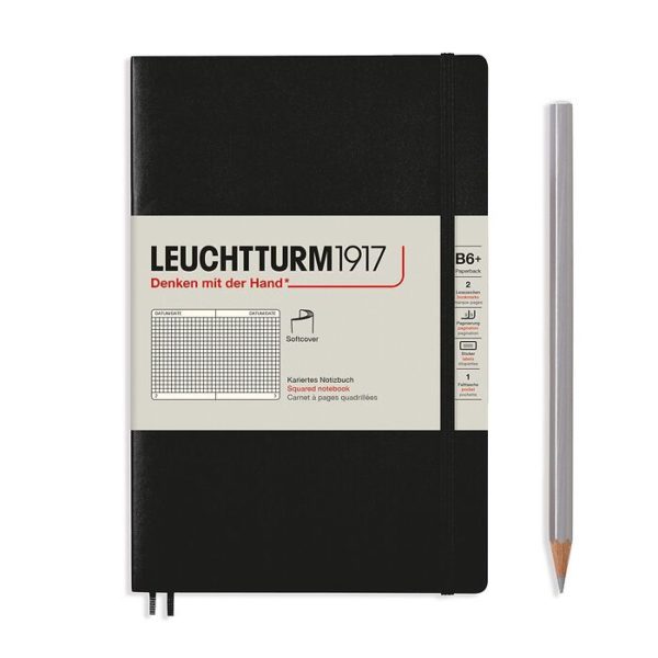 Leuchtturm 1917 (B6+) Softcover Notebook Black, Squared