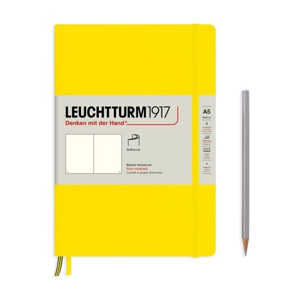 Leuchtturm 1917 A5 Softcover Notebook Lemon Blank