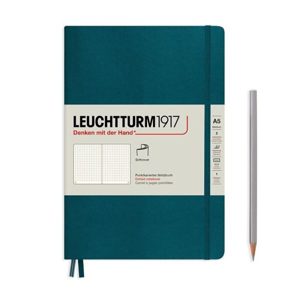 Leuchtturm 1917 A5 Softcover Notebook Pacific Green Dotted