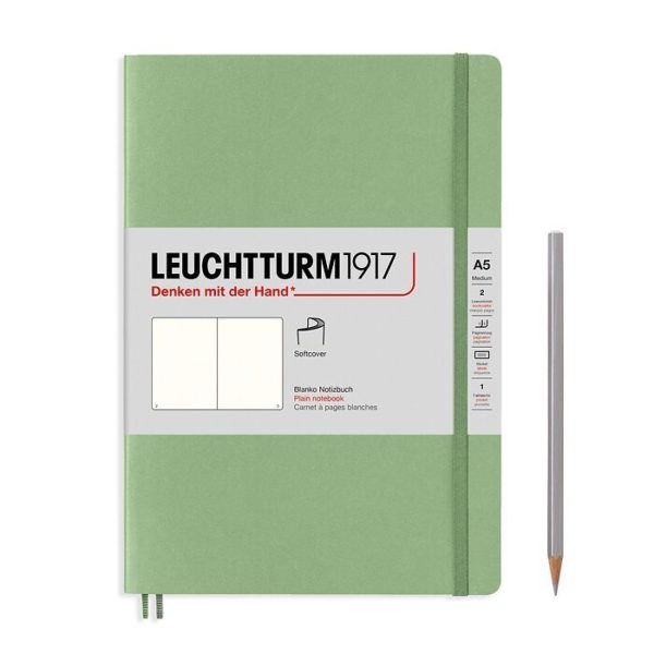 Leuchtturm 1917 A5 Softcover Notebook Sage Blank