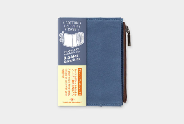 Traveler's Cotton Zipper Case Blue Passport Refill Cover