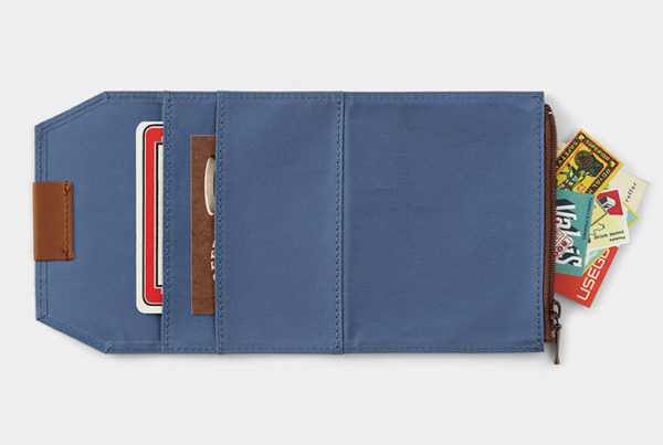 Traveler's Cotton Zipper Case Blue Passport Refill Example 2