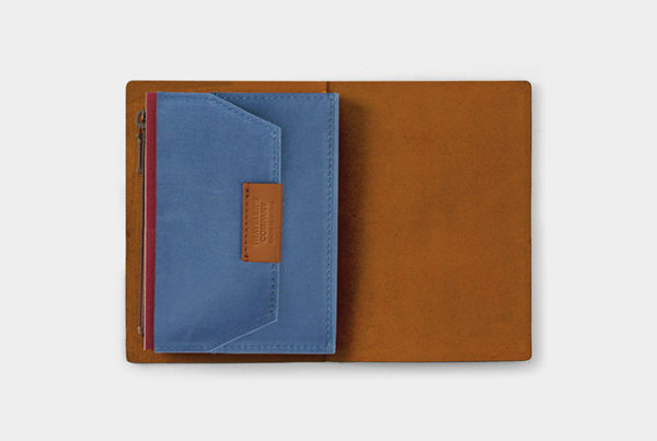 Traveler's Cotton Zipper Case Blue Passport Refill Example