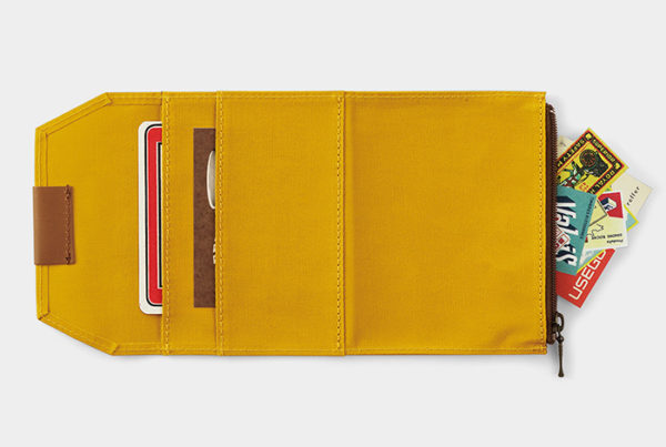 Traveler's Cotton Zipper Case Mustard Passport Refill Example 2