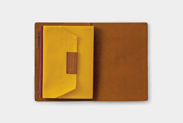 Traveler's Cotton Zipper Case Mustard Passport Refill Example