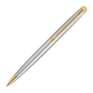 Waterman Hemisphere Stainless Steel Ballpoint Pen Gold Trim