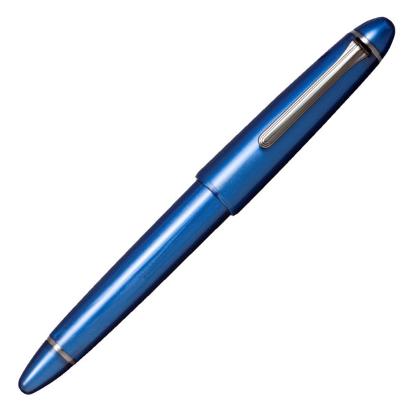 Sailor 1911 L Ringless Metallic Simply Blue Fountain Pen Closed