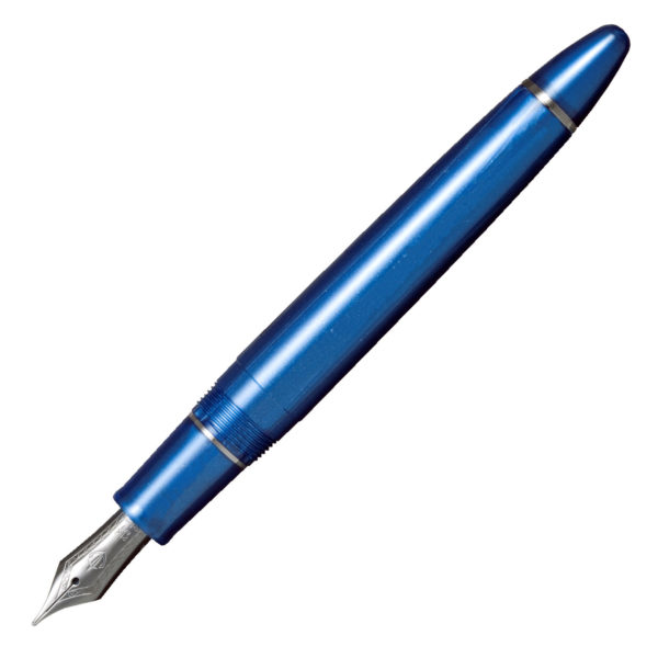 Sailor 1911 L Ringless Metallic Simply Blue Fountain Pen Open