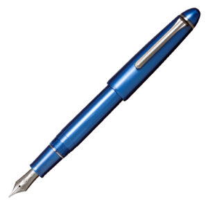 Sailor 1911 L Ringless Metallic Simply Blue Fountain Pen Posted