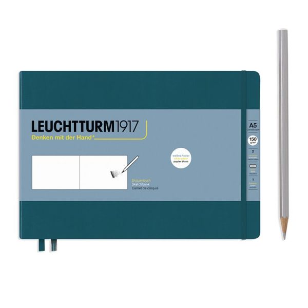 Leuchtturm Sketchbook A5 Landscape Pacific Green