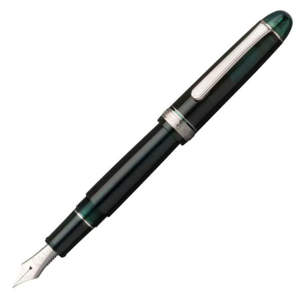 Platinum Fountain Pen Green Silver Trim