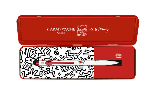 849 Ballpoint Pen Keith Haring Special Edition White Tin Inside