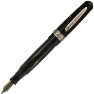 Stipula Etruria Magnifica Black Gold Fountain Pen Open