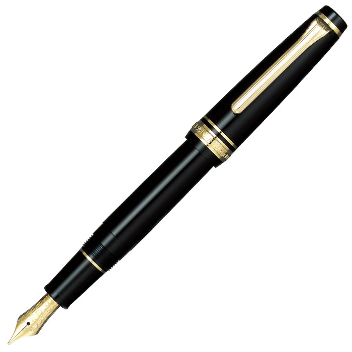Sailor Professional Gear Slim Black Gold Trim Fountain Pen